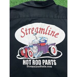 Streamline Hot Rod Parts Black Button Up Work Shirt Mens Size 3XL